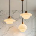 Suspension Scandinave Moderne – Lampe Design en Verre Opalin